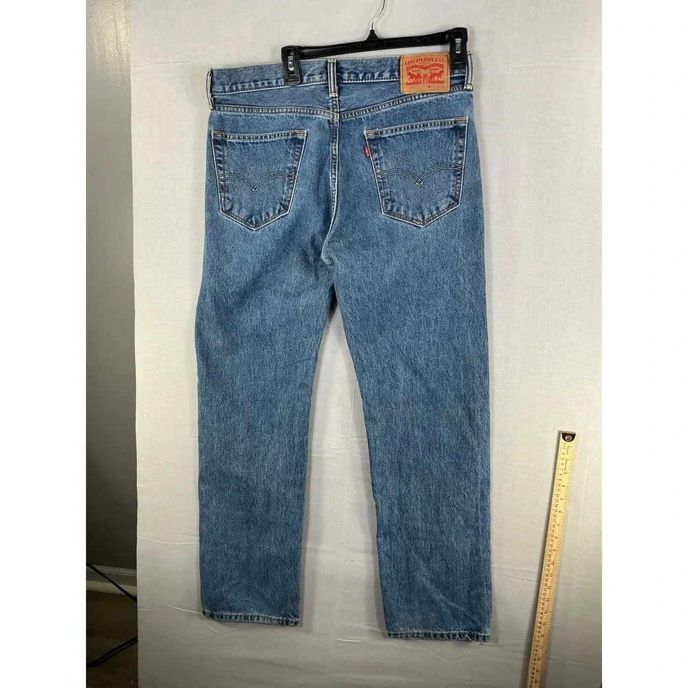 Levi's 505 Regular Fit Straight Leg Blue Jeans Men's Size 34x32 Denim